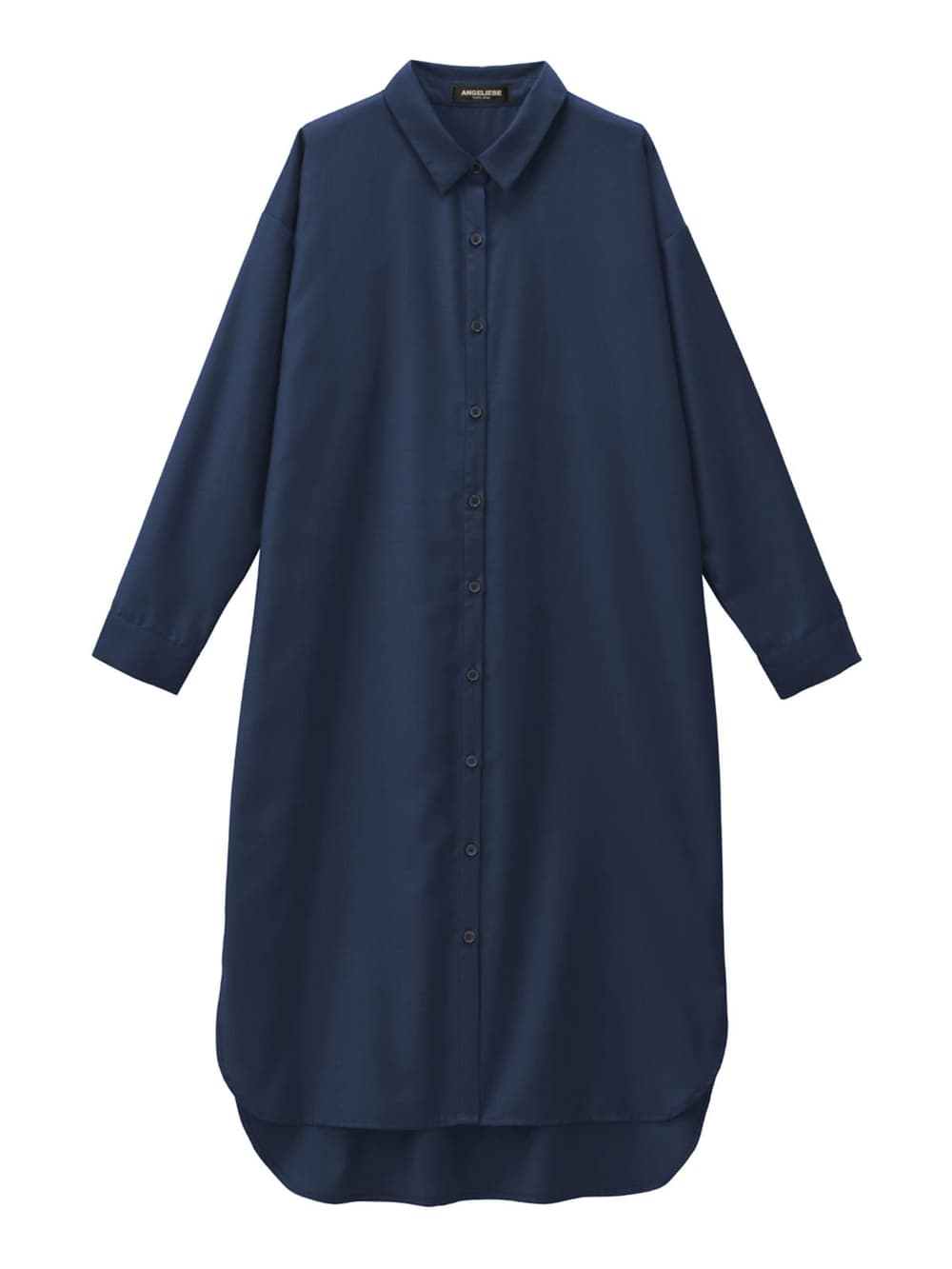 アウトレット|T/Rツイルシャツワンピース　マタニティ・授乳服【出産後も長く使える】|ネイビー