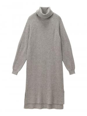 片畦ニットタートルネックワンピース 29064