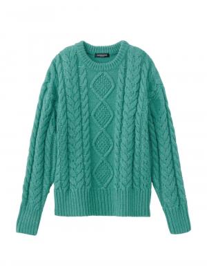 ウール混ざっくりケーブル柄ニット29066