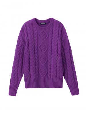 ウール混ざっくりケーブル柄ニット29066