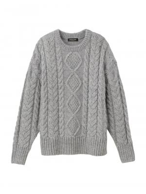 ウール混ざっくりケーブル柄ニット 29066