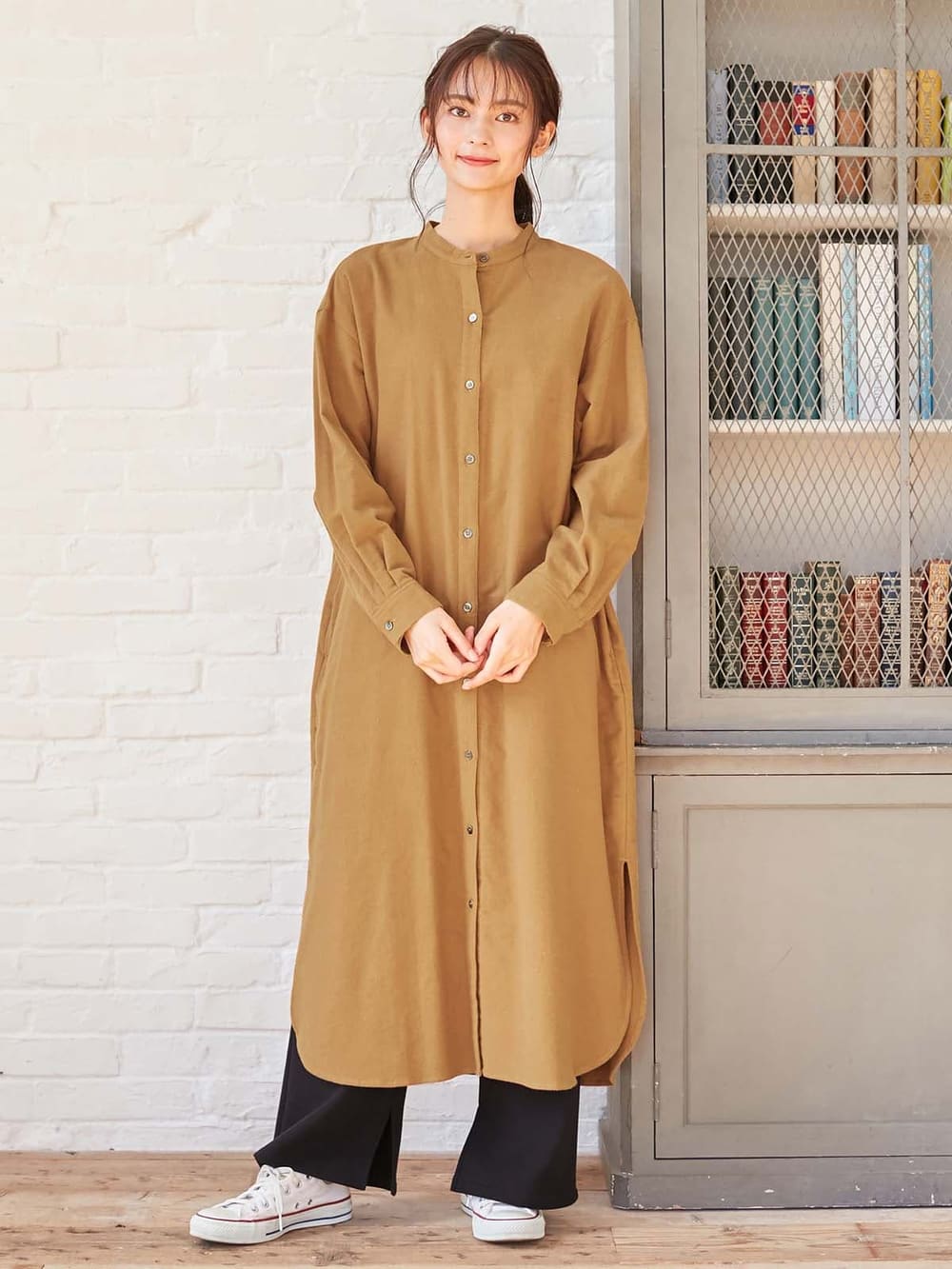マタニティ ワンピース 授乳しやすい 起毛シャツワンピース マタニティウェア 授乳服通販 エンジェリーベ 公式