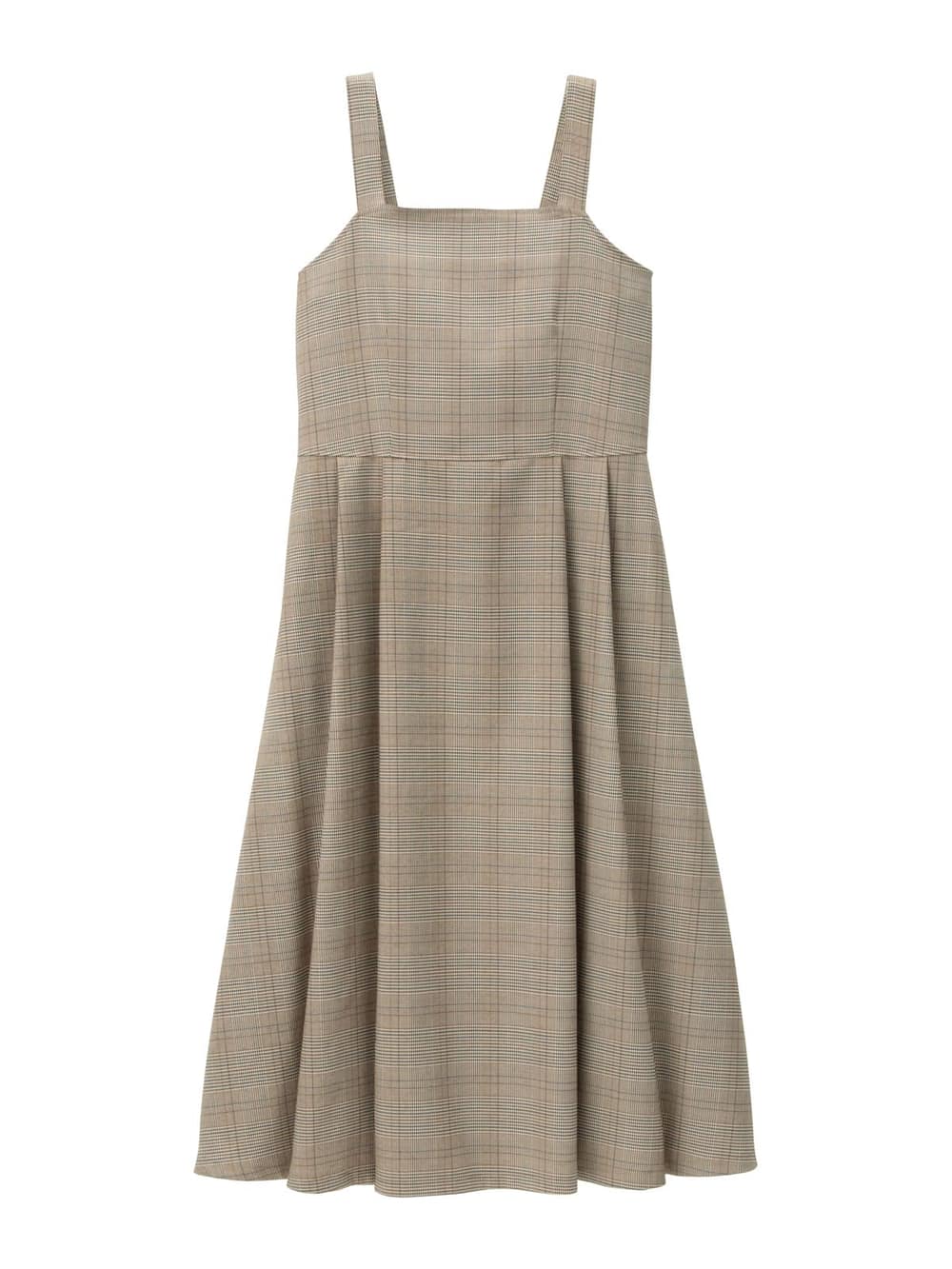 マタニティ ワンピース|チェックジャンパースカート　マタニティ・授乳服|ブラウン