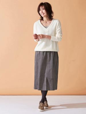 アウトレット|【産前産後対応】コーデュロイスカート【出産後も長く使える】