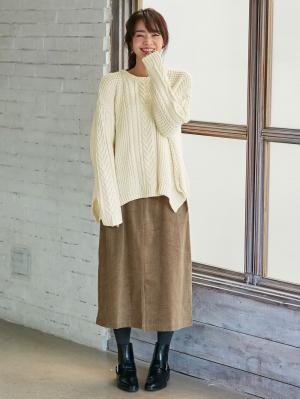 アウトレット|【産前産後対応】コーデュロイスカート【出産後も長く使える】