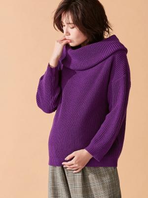 【日本製】片畦オフタートルネックニット　マタニティ・授乳服29087