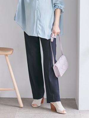 マタニティ パンツ|P・パンツ　TRストレッチセンタープレスストレート|ネイビー