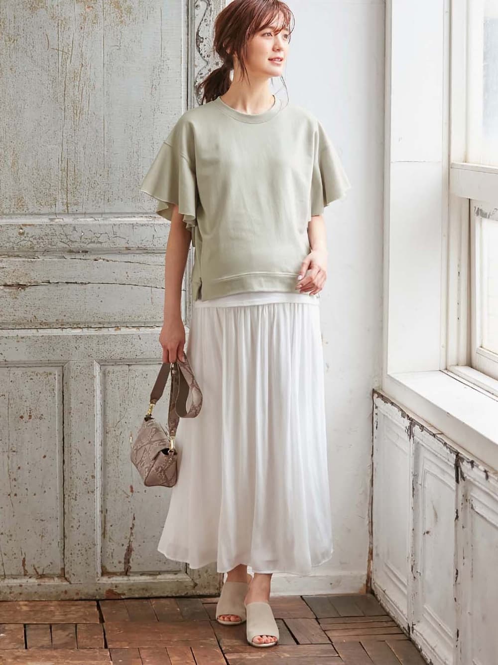 産前産後対応 ヴィンテージサテンギャザーロングスカート マタニティウェア 授乳服通販 エンジェリーベ 公式 産前産後対応 ヴィンテージサテンギャザーロングスカート マタニティウェア 授乳服通販 エンジェリーベ 公式