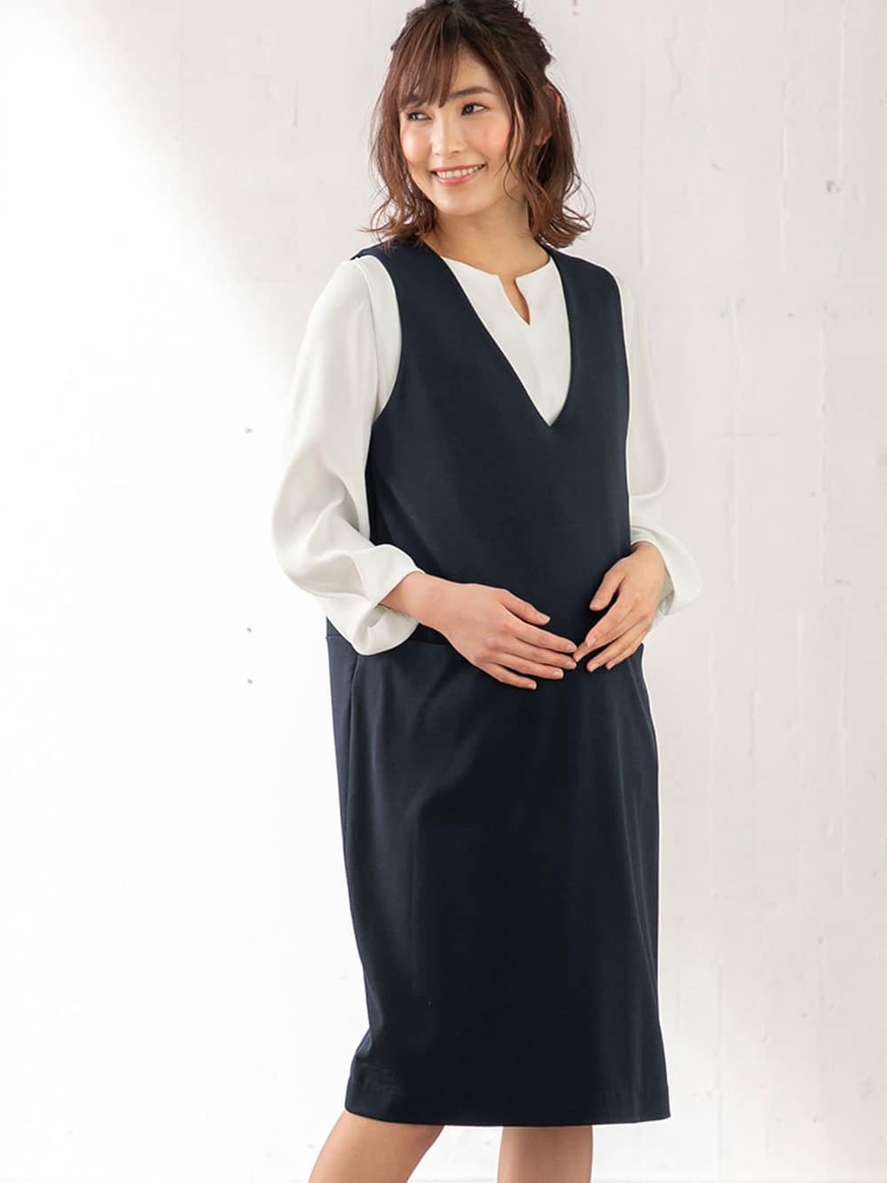 マタニティ ワンピース 授乳しやすい Trストレッチジャンパードレス マタニティウェア 授乳服通販 エンジェリーベ 公式