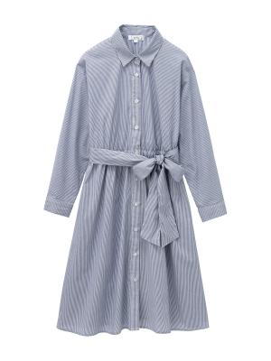 コットン先染めギンガム／ストライプワンピース　マタニティ・授乳服【出産後も長く使える】 29111