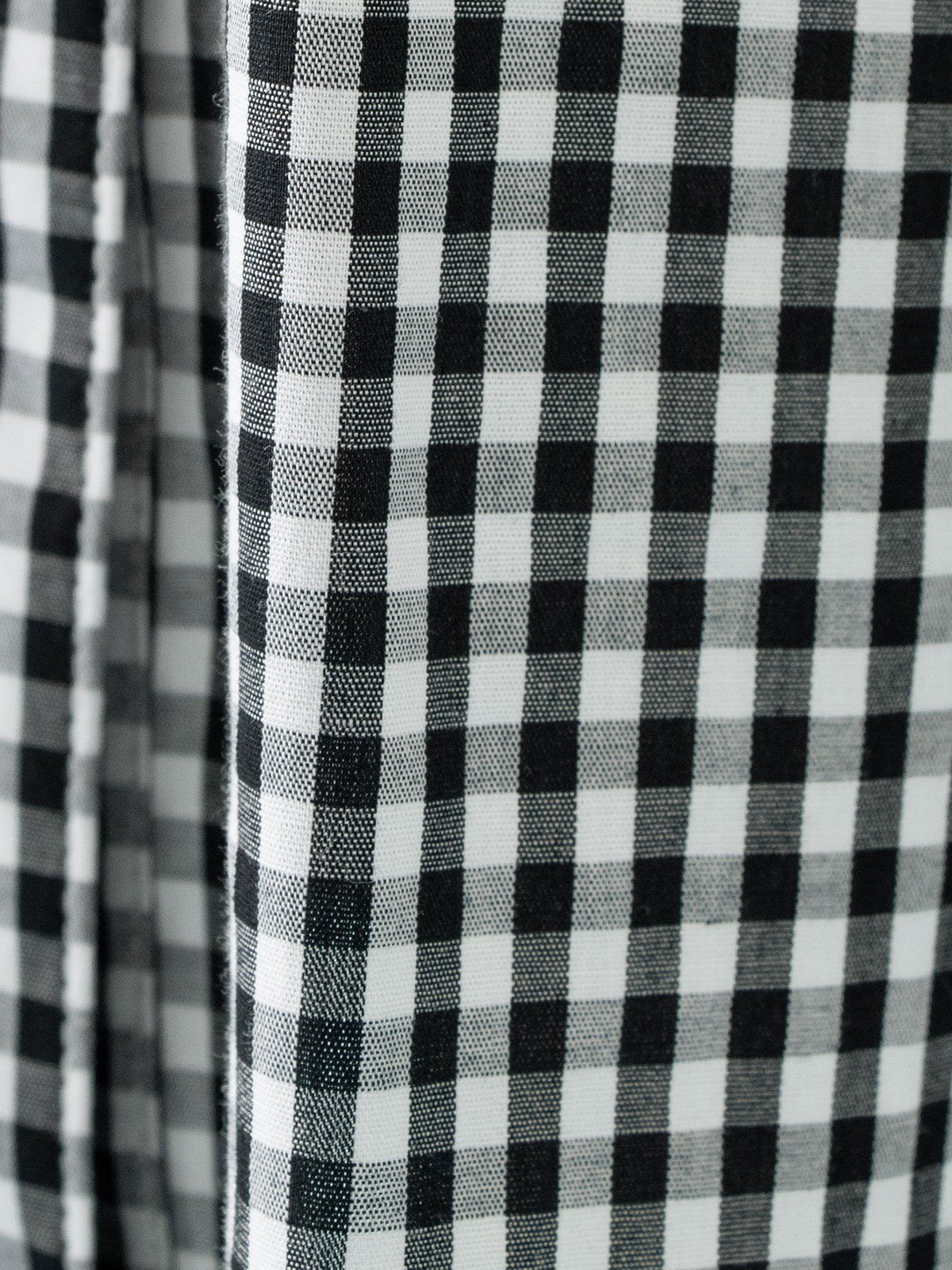 マタニティ ワンピース|コットン先染めギンガム／ストライプワンピース　マタニティ・授乳服【出産後も長く使える】|ブラックギンガム