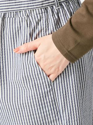 マタニティ パンツ|ain（アイン）【接触冷感】【吸汗速乾】サッカー先染めストライプワイドパンツ【出産後も長く使える】