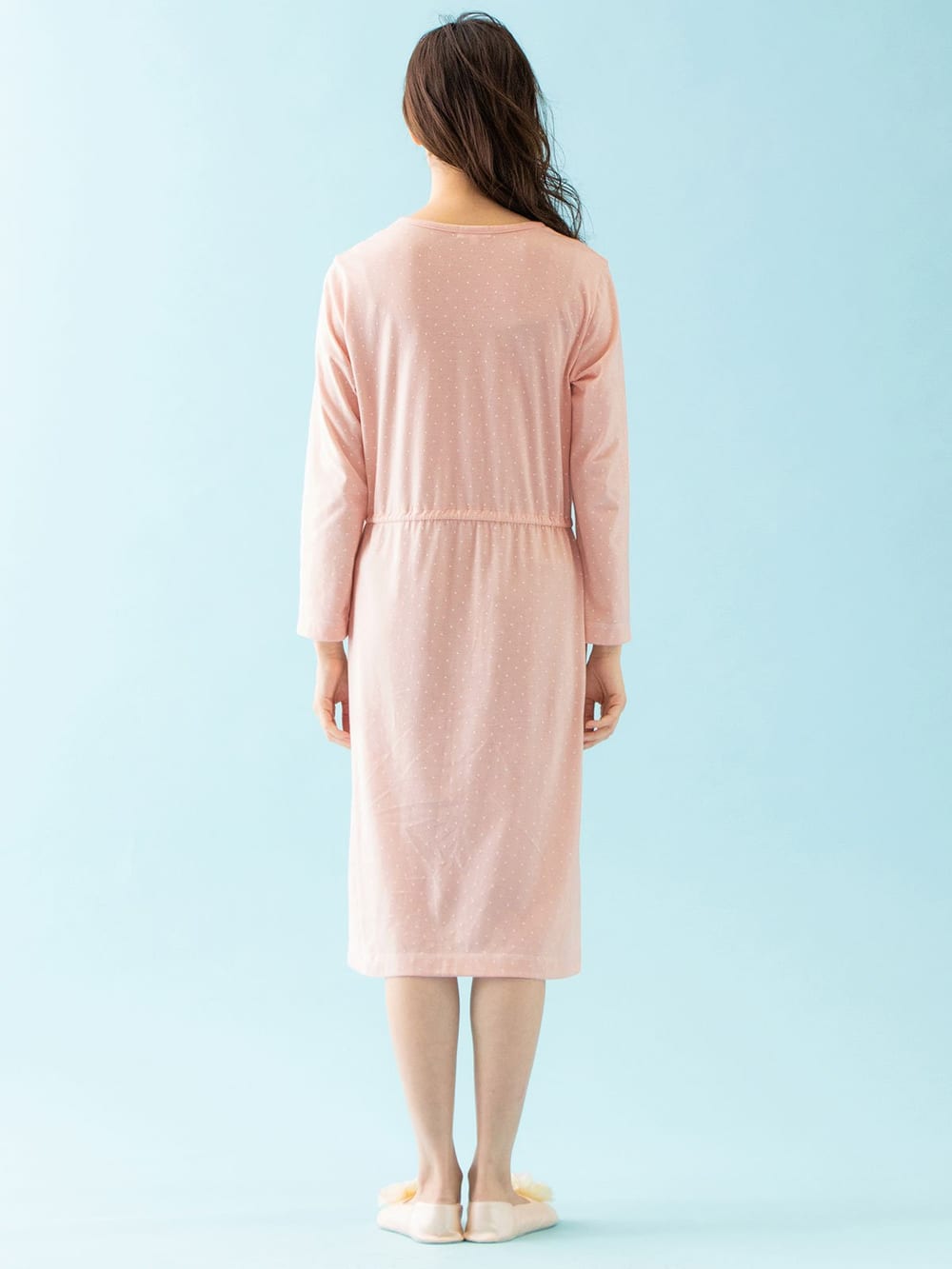 マタニティ パジャマ・ルームウェア|mutti ei(ムッティアイ)【授乳口付】天竺水玉プリントネグリジェ