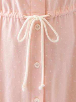 マタニティ パジャマ・ルームウェア|mutti ei(ムッティアイ)【授乳口付】天竺水玉プリントネグリジェ