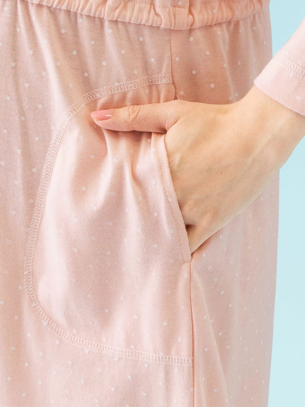 マタニティ パジャマ・ルームウェア|mutti ei(ムッティアイ)【授乳口付】天竺水玉プリントネグリジェ