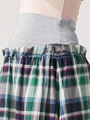 マタニティ スカート|ain（アイン）ラクゴム仕様先染めチェックスカート【出産後も長く使える】