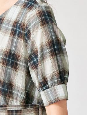 マタニティ ワンピース|【マタニティ・授乳服】ain（アイン）チェックワンピース【出産後も長く使える】