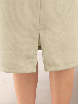 マタニティ ワンピース|【マタニティ・授乳服】LOVE MIC(ラブミック)キーネックデザイン ベルテッドワンピース【出産後も長く使える】