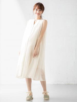 マタニティ ワンピース|Vicente for mom（ヴィセンテフォーマム）ドビーストライプスキッパーシャツワンピース　マタニティ・授乳服【出産後も長く使える】