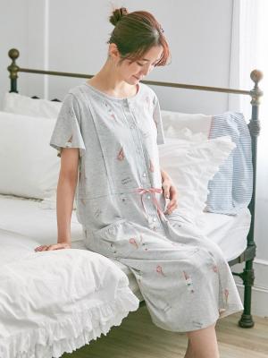 mutti ei（ムッティアイ）【授乳口付】アイスクリーム柄半袖ネグリジェ29155