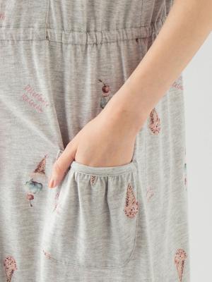 マタニティ パジャマ・ルームウェア|mutti ei(ムッティアイ)【授乳口付】アイスクリーム柄半袖ネグリジェ