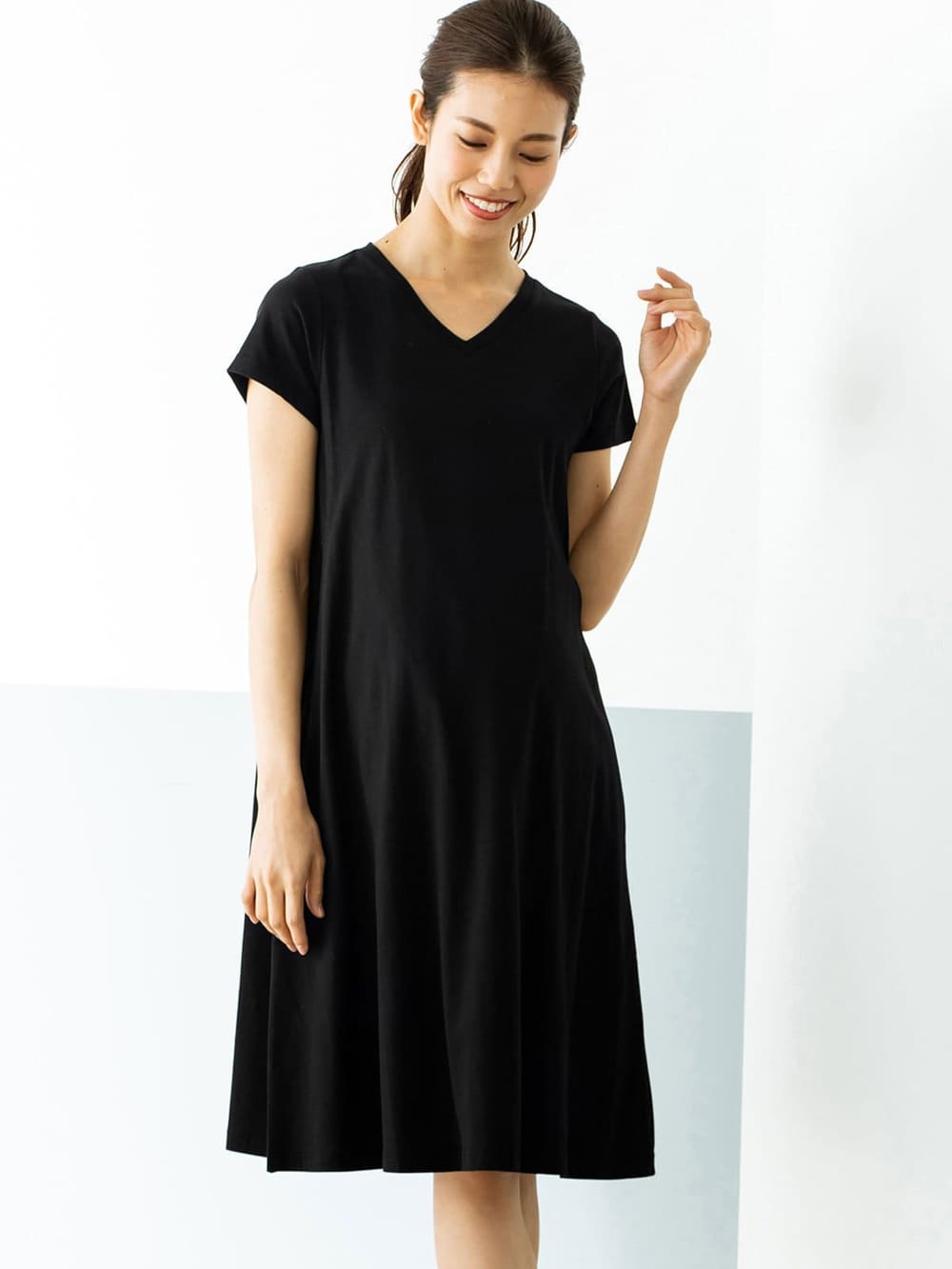 授乳口付 Aラインvネックワンピース マタニティウェア 授乳服通販 エンジェリーベ 公式 授乳口付 Aラインvネックワンピース マタニティウェア 授乳服通販 エンジェリーベ 公式