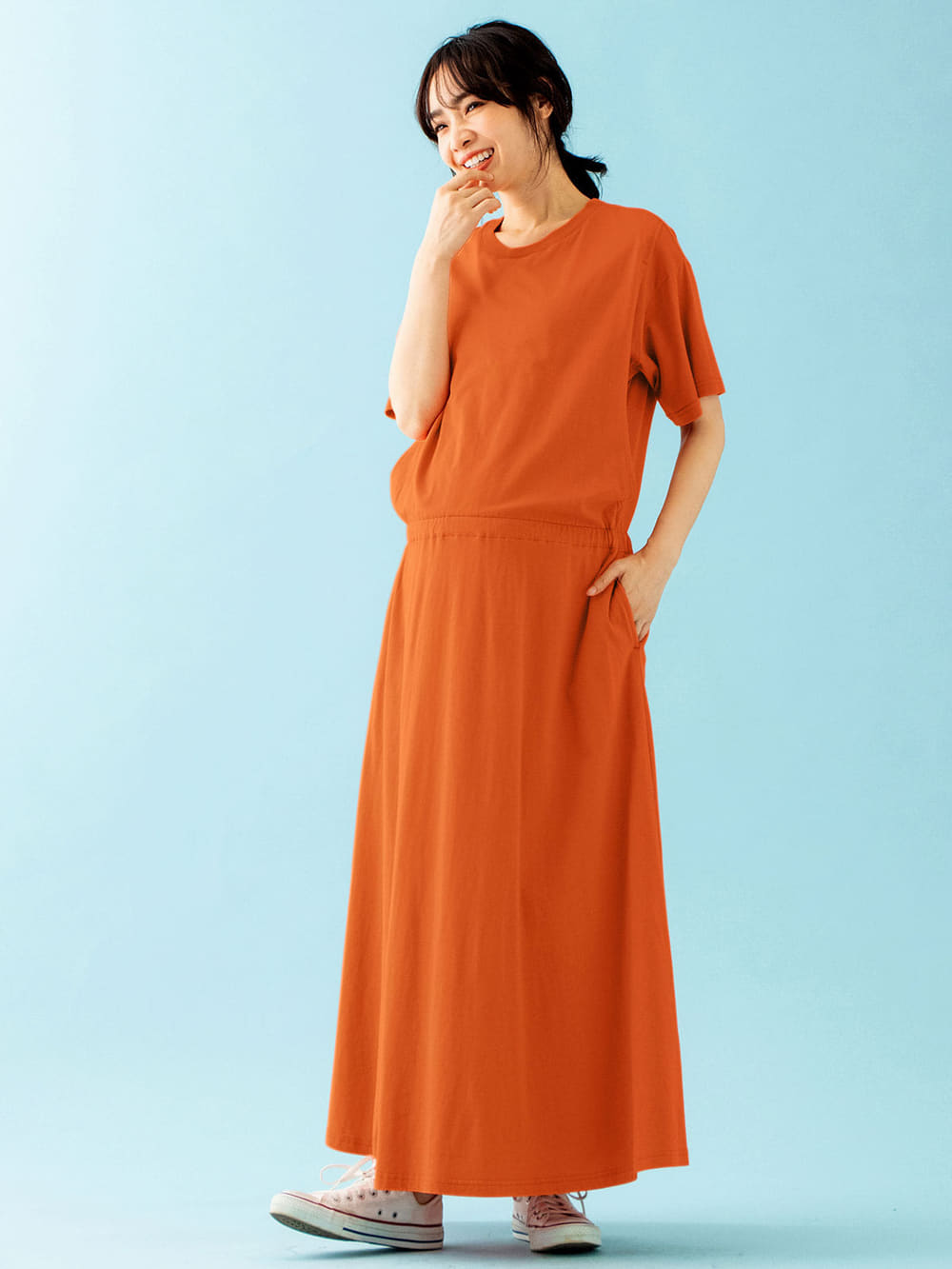 マタニティ ワンピース 授乳口付 半袖ロングワンピース マタニティウェア 授乳服通販 エンジェリーベ 公式