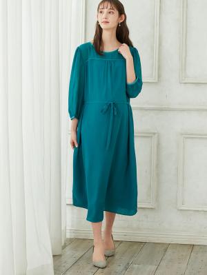 マタニティ ワンピース|シアーソフトIラインワンピース　マタニティ・授乳服【出産後も長く使える】|ブルーグリーン