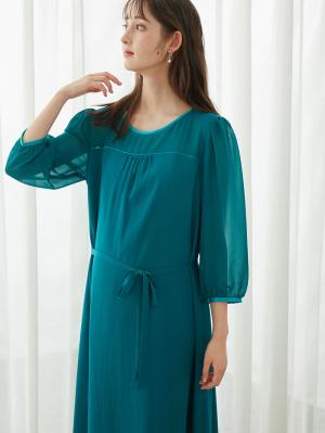 マタニティ ワンピース|シアーソフトIラインワンピース　マタニティ・授乳服【出産後も長く使える】|ブルーグリーン