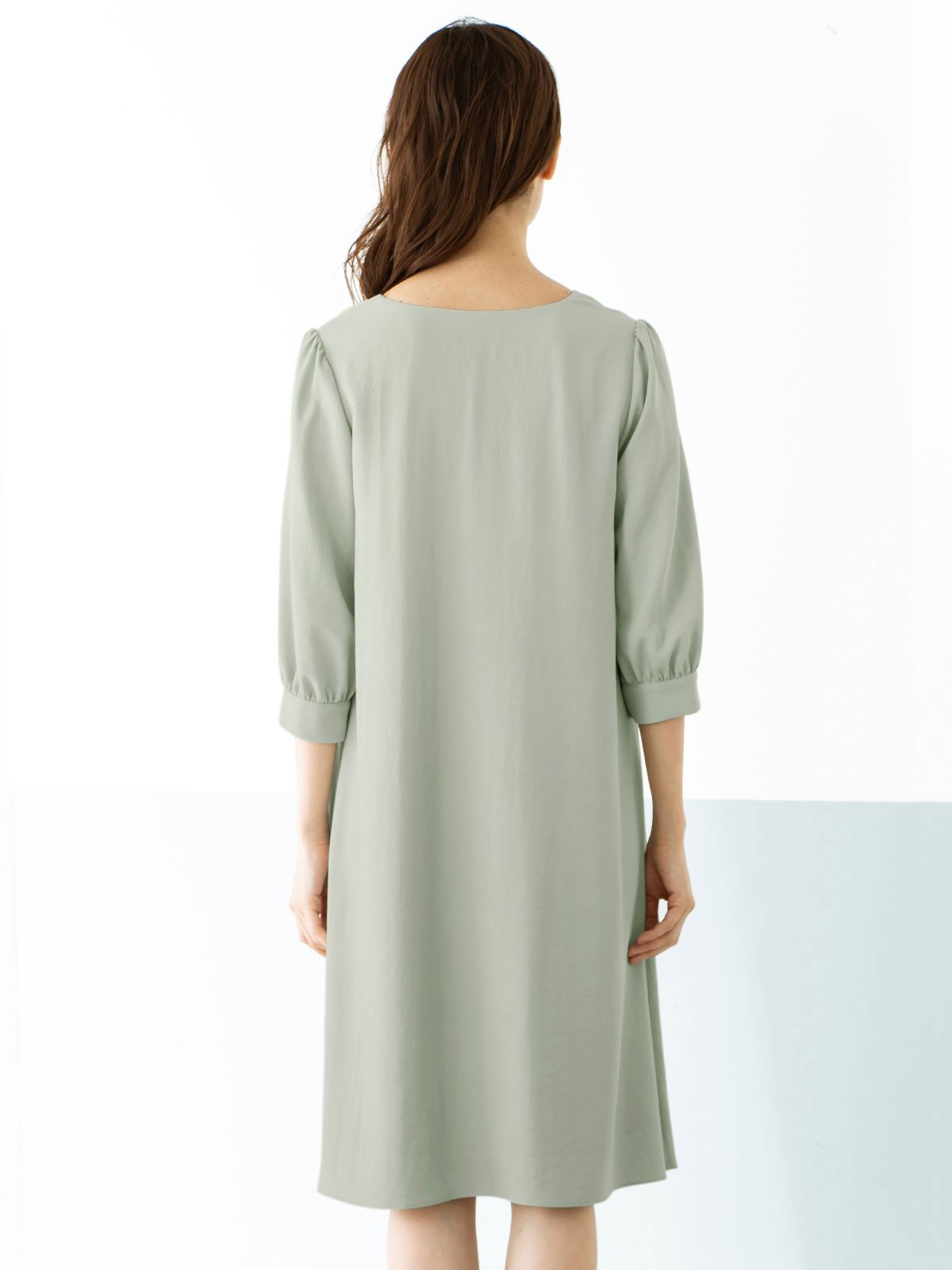 マタニティ ワンピース|美シルエットVネックワンピース　マタニティ・授乳服【出産後も長く使える】