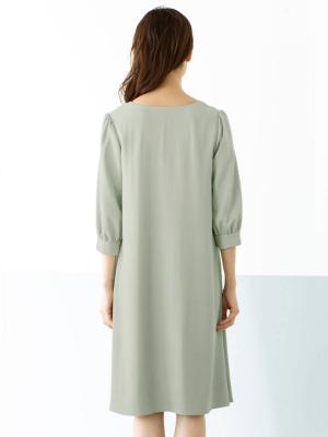 マタニティ ワンピース|美シルエットVネックワンピース　マタニティ・授乳服【出産後も長く使える】