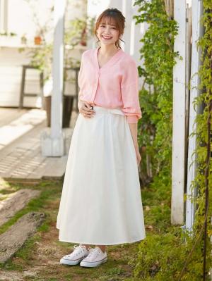 マタニティ トップス|12Gワッフル編Vカーディガン　マタニティ・授乳服【出産後も長く使える】|ペールピンク