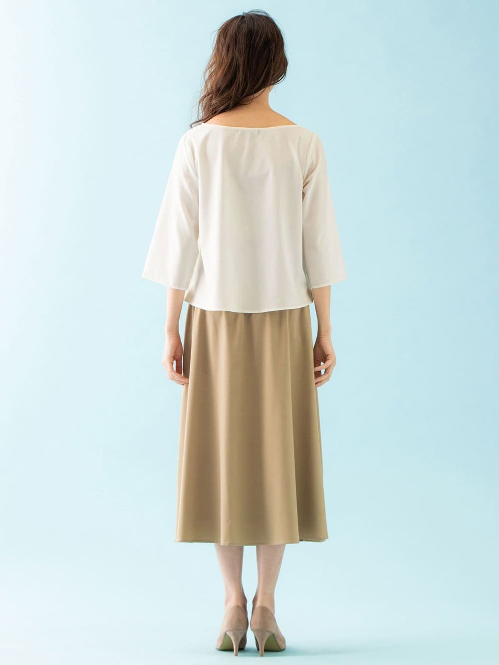マタニティ ワンピース|イージーケアストレッチローンボートネックセットアップ マタニティ・授乳服【出産後も長く使える】
