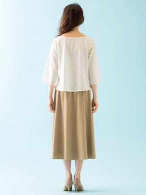 マタニティ ワンピース|イージーケアストレッチローンボートネックセットアップ マタニティ・授乳服【出産後も長く使える】