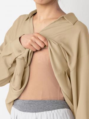 マタニティ トップス|【マタニティ・授乳服】裾タックスキッパーブラウス【出産後も長く使える】