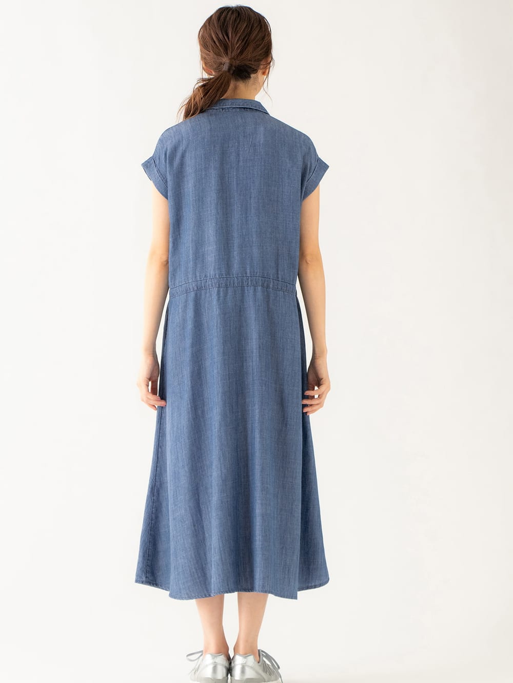 マタニティ ワンピース 授乳しやすい 2レングス展開 リネン混前開きワンピース マタニティウェア 授乳服通販 エンジェリーベ 公式