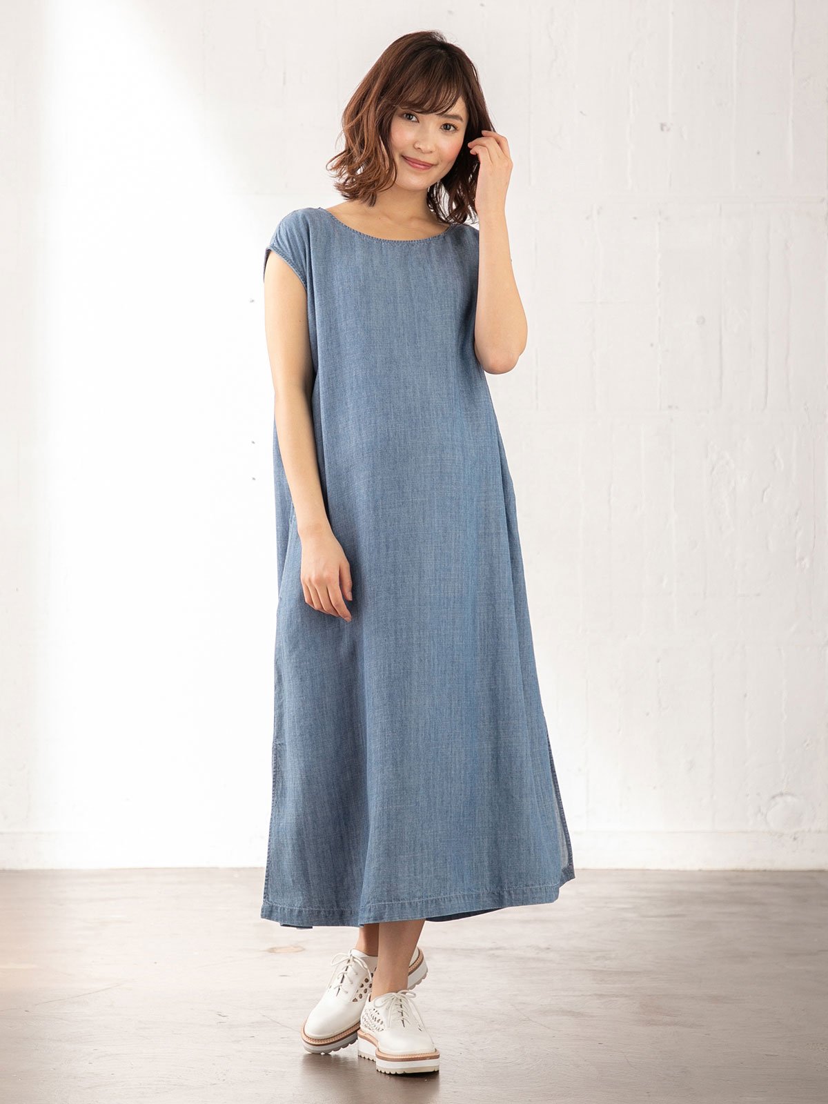 マタニティ ワンピース 授乳口付 2レングス展開 リネン麻ドロップショルダーワンピース マタニティウェア 授乳服通販 エンジェリーベ 公式
