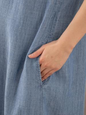 マタニティ ワンピース|【2レングス展開】リネン麻ドロップショルダーワンピース マタニティ・授乳服【出産後も長く使える】