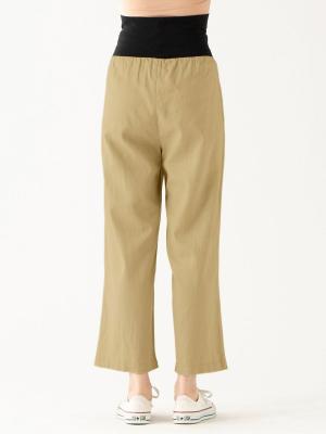 マタニティ パンツ|【2丈展開】麻レーヨンワイドストレートパンツ　マタニティ・産後【出産後も長く使える】