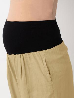 マタニティ パンツ|【2丈展開】麻レーヨンワイドストレートパンツ　マタニティ・産後【出産後も長く使える】