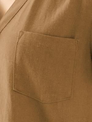 マタニティ ワンピース|【2レングス展開】麻レーヨン半袖ワンピース　マタニティ・授乳服【出産後も長く使える】