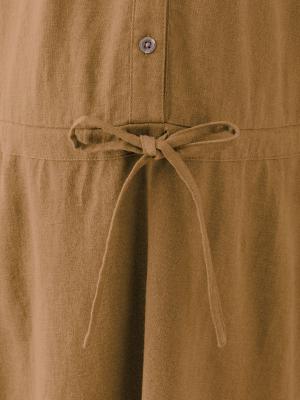 マタニティ ワンピース|【2レングス展開】麻レーヨン半袖ワンピース　マタニティ・授乳服【出産後も長く使える】