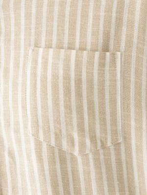 マタニティ ワンピース|リネン混ストライプシャツワンピース　マタニティ・授乳服【出産後も長く使える】