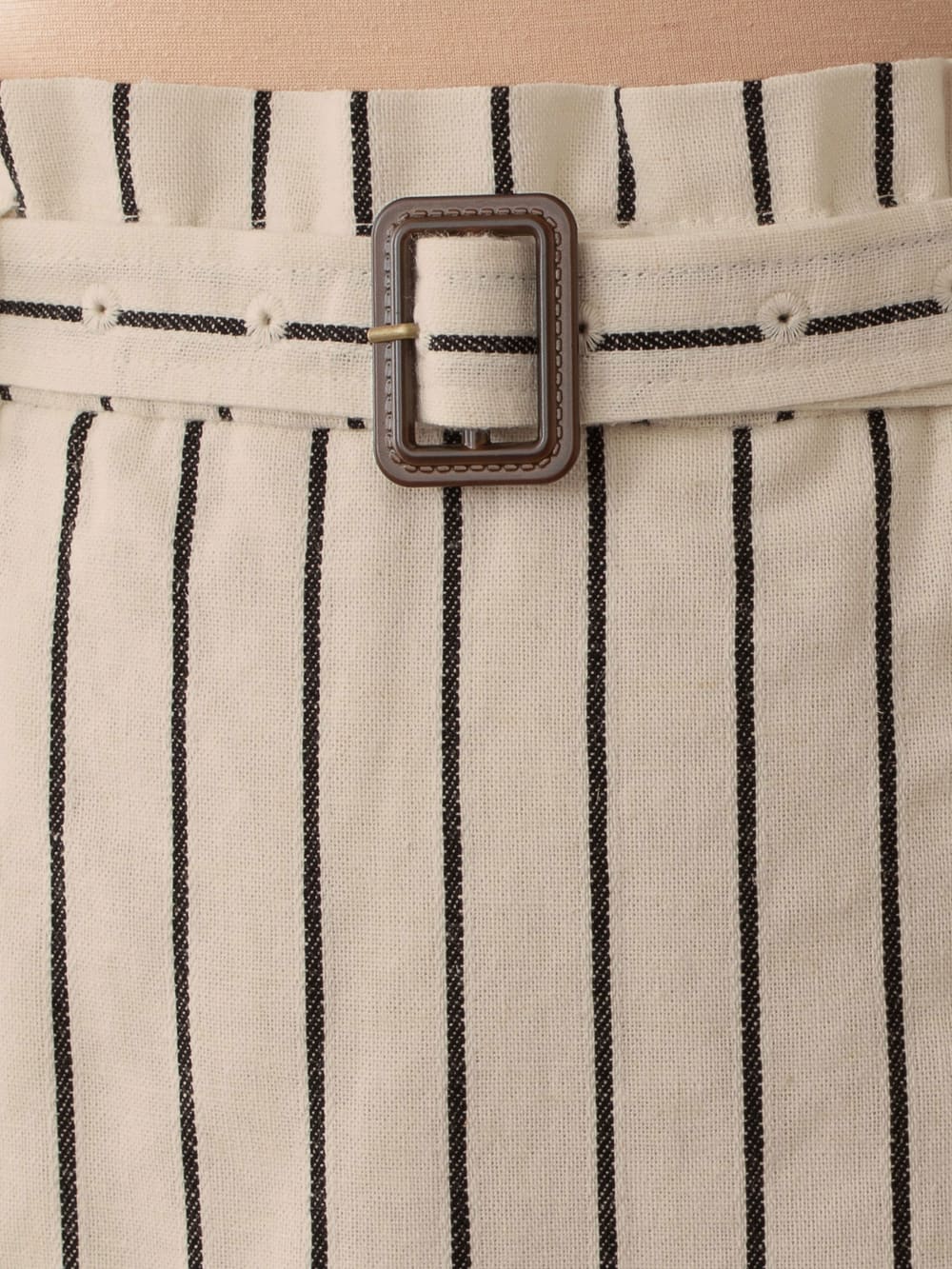 マタニティ スカート|【産前産後対応】リネン混ストライプハイウエストタイトスカート【出産後も長く使える】