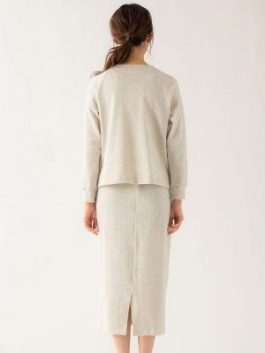 マタニティ ワンピース|【セット】裏毛トレーナー&タイトロングスカート マタニティ・授乳服【出産後も長く使える】