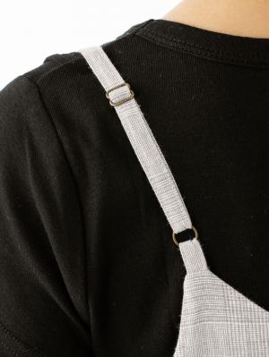 マタニティ ワンピース|リネン混チェックキャミソールワンピース　マタニティ・授乳服【出産後も長く使える】