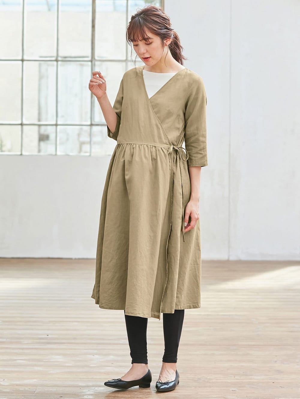 授乳しやすい 麻混カシュクールワンピース エンジェリーベ マタニティウェア 授乳服通販 エンジェリーベ 公式 授乳しやすい 麻混カシュクールワンピース エンジェリーベ マタニティウェア 授乳服通販 エンジェリーベ 公式