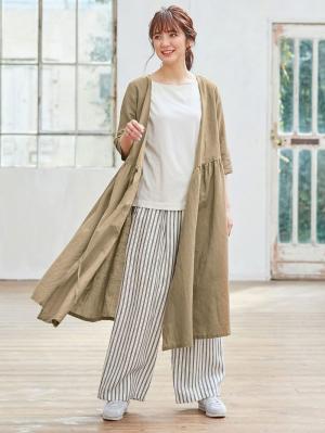 マタニティ ワンピース|麻混カシュクールワンピース　マタニティ・授乳服【出産後も長く使える】