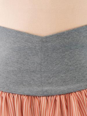 マタニティ スカート|【産前産後対応】シフォンストライプギャザースカート【出産後も長く使える】