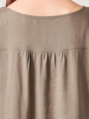 マタニティ トップス|【マタニティ・授乳服】コットンリネンボートネックトップス【出産後も長く使える】